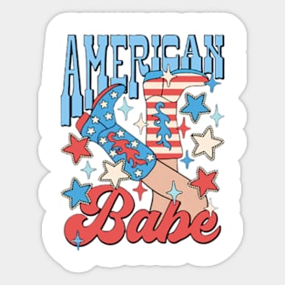 American Girl Babe, Cowboy Boots, 4th Of July Sticker